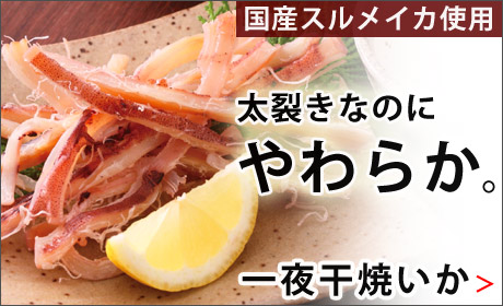 国産するめいか使用　一夜干し焼きいか